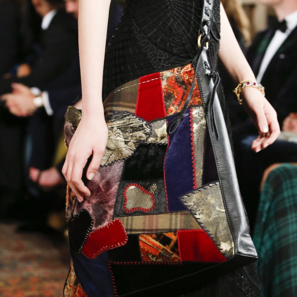 Ralph Lauren Purple Label Patchwork Shoulder Bag